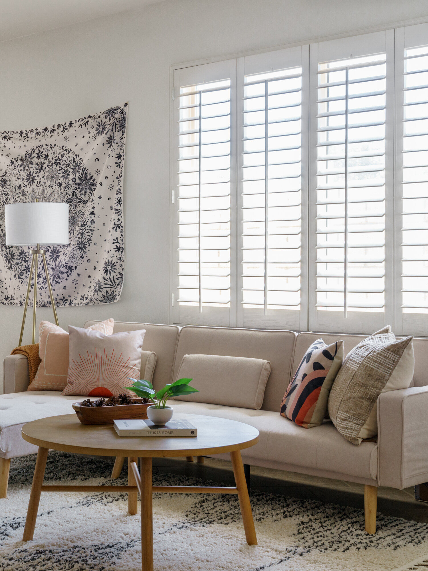 Guest bedroom with curated Latin-inspired decor at Terra Luz